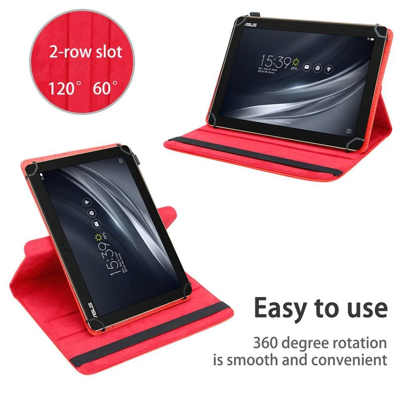 Cadorabo Tablet Hülle kompatibel mit Asus ZenPad 10 (10.1 Zoll) 360 Grad Schutzhülle aus Kunstleder mit Standfunktion und Gummiband