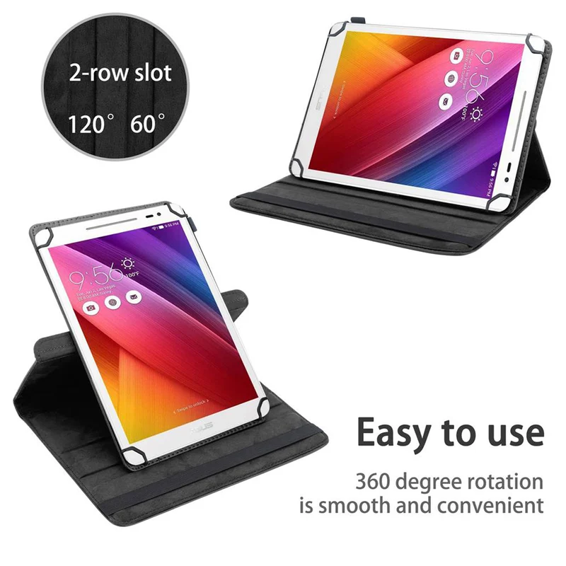 Cadorabo Tablet Hülle kompatibel mit Asus ZenPad 8.0 (8.0 Zoll) 360 Grad Schutzhülle aus Kunstleder mit Standfunktion und Gummiband