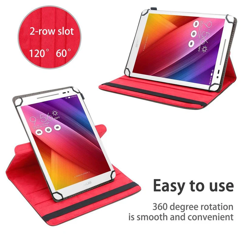 Cadorabo Tablet Hülle kompatibel mit Asus ZenPad 8.0 (8.0 Zoll) 360 Grad Schutzhülle aus Kunstleder mit Standfunktion und Gummiband
