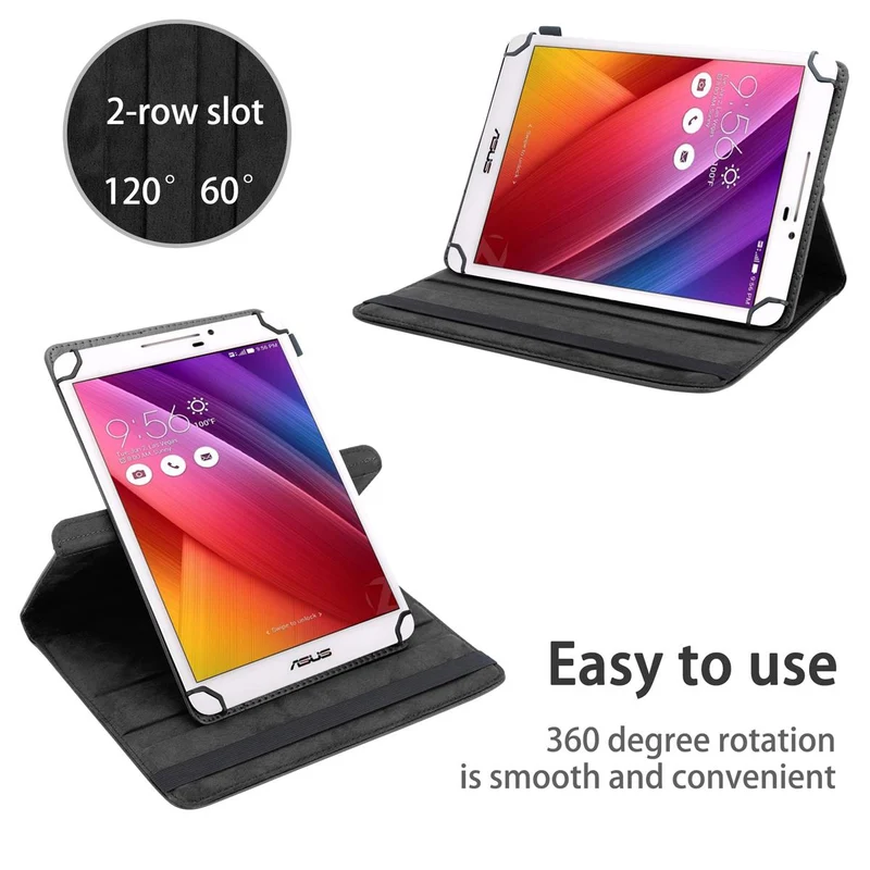 Cadorabo Tablet Hülle kompatibel mit Asus ZenPad 7.0 (7.0 Zoll) 360 Grad Schutzhülle aus Kunstleder mit Standfunktion und Gummiband