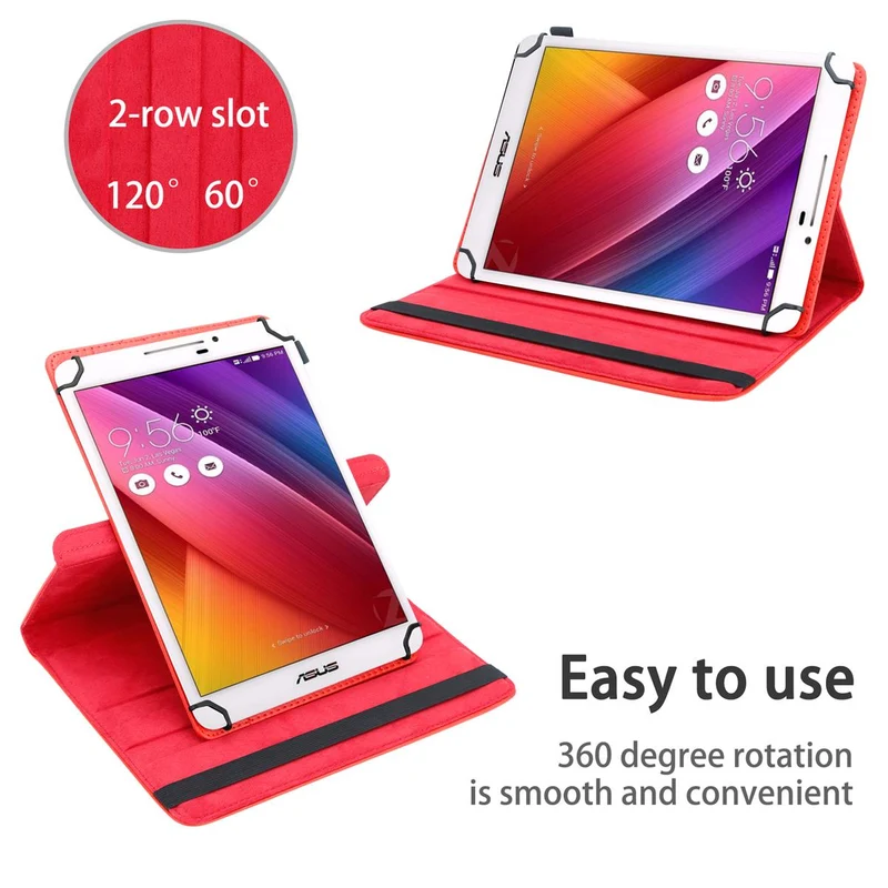 Cadorabo Tablet Hülle kompatibel mit Asus ZenPad 7.0 (7.0 Zoll) 360 Grad Schutzhülle aus Kunstleder mit Standfunktion und Gummiband