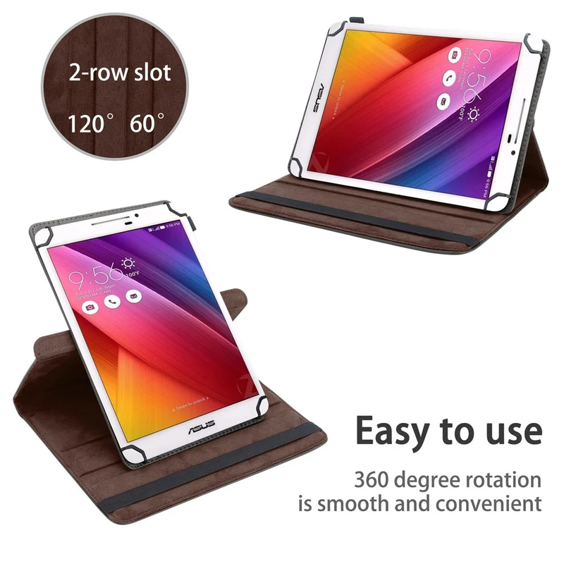 Cadorabo Tablet Hülle kompatibel mit Asus ZenPad 7.0 (7.0 Zoll) 360 Grad Schutzhülle aus Kunstleder mit Standfunktion und Gummiband