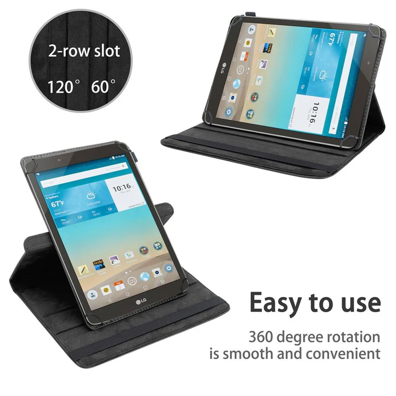 Cadorabo Tablet Hülle kompatibel mit LG G Pad F (8.0 Zoll) 360 Grad Schutzhülle aus Kunstleder mit Standfunktion und Gummiband