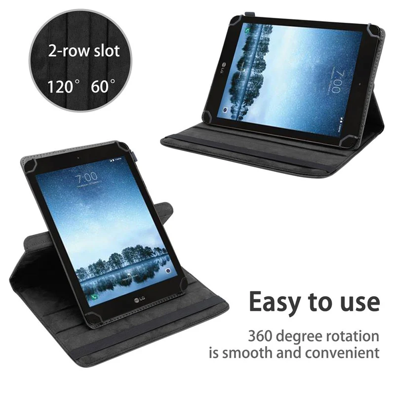 Cadorabo Tablet Hülle kompatibel mit LG G Pad F2 (8.0 Zoll) 360 Grad Schutzhülle aus Kunstleder mit Standfunktion und Gummiband