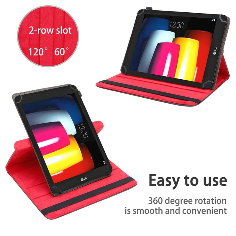 Cadorabo Tablet Hülle kompatibel mit LG G Pad IV (8.0 Zoll) 360 Grad Schutzhülle aus Kunstleder mit Standfunktion und Gummiband