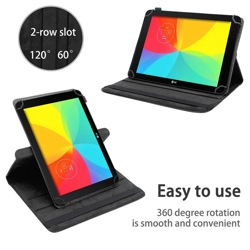 Cadorabo Tablet Hülle kompatibel mit LG G Pad 2 (10.1 Zoll) 360 Grad Schutzhülle aus Kunstleder mit Standfunktion und Gummiband