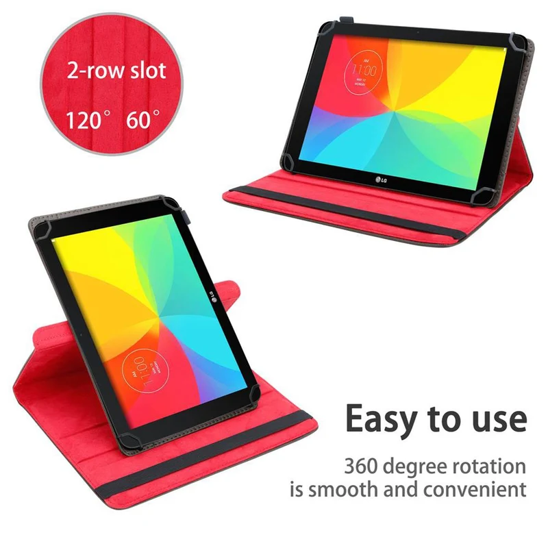 Cadorabo Tablet Hülle kompatibel mit LG G Pad 2 (10.1 Zoll) 360 Grad Schutzhülle aus Kunstleder mit Standfunktion und Gummiband