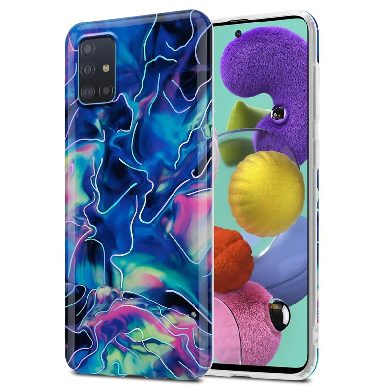 Cadorabo Hülle kompatibel mit Samsung Galaxy A51 4G / M40s Schutzhülle aus TPU Silikon mit Muster Mosaik