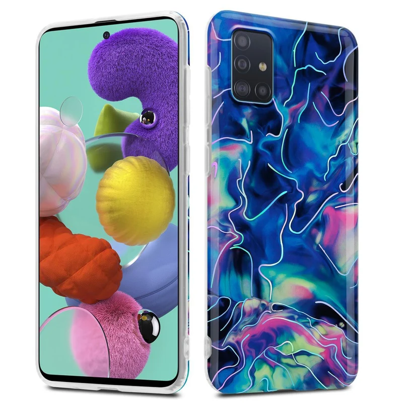 Cadorabo Hülle kompatibel mit Samsung Galaxy A51 4G / M40s Schutzhülle aus TPU Silikon mit Muster Mosaik