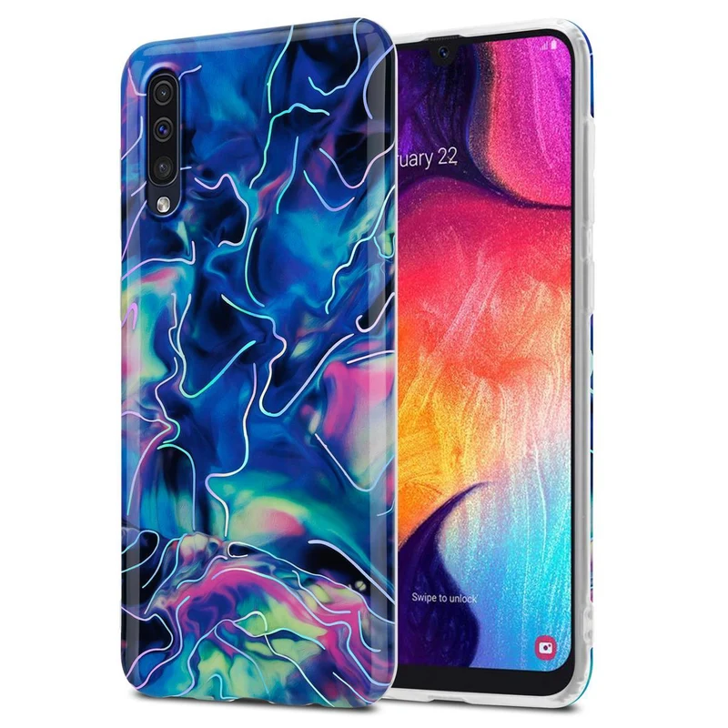 Cadorabo Hülle kompatibel mit Samsung Galaxy A50 4G / A50s / A30s Schutzhülle aus TPU Silikon mit Muster Mosaik