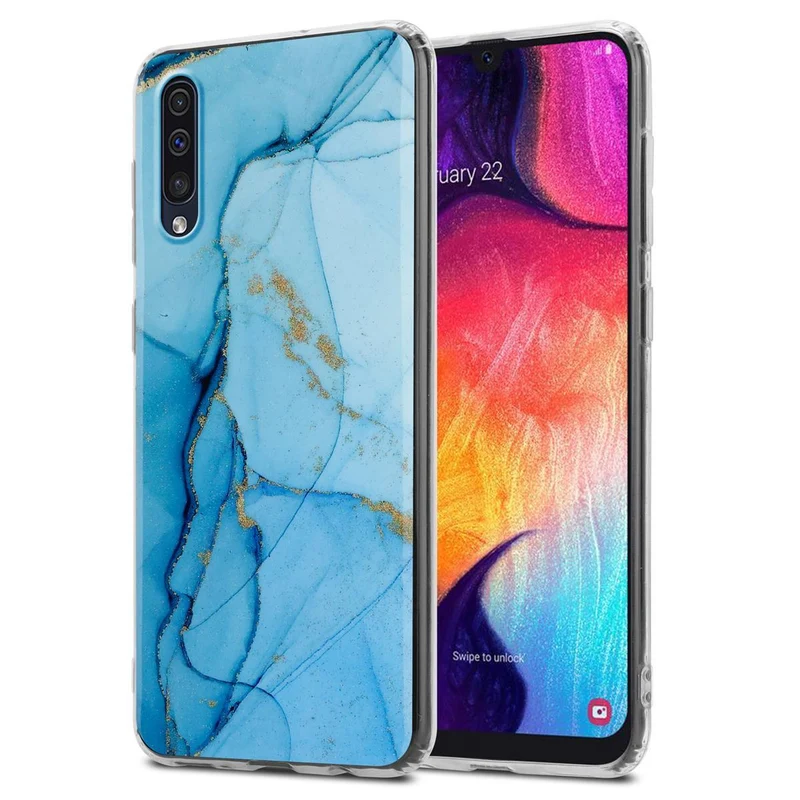 Cadorabo Hülle kompatibel mit Samsung Galaxy A50 4G / A50s / A30s Schutzhülle aus TPU Silikon mit Muster Mosaik
