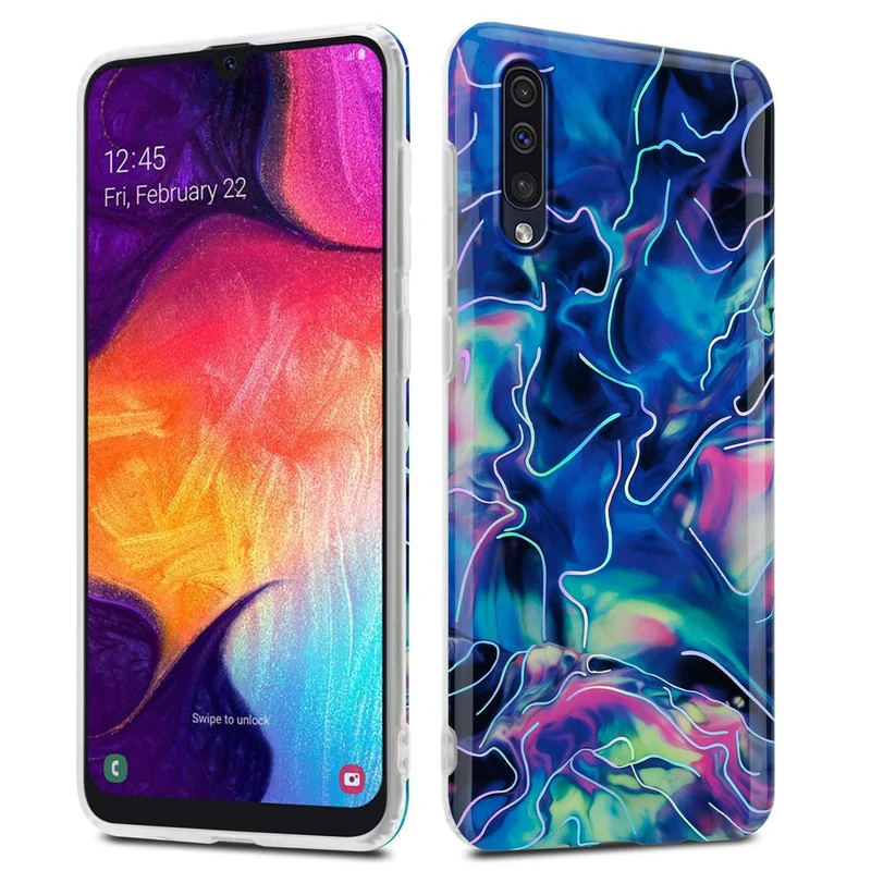 Cadorabo Hülle kompatibel mit Samsung Galaxy A50 4G / A50s / A30s Schutzhülle aus TPU Silikon mit Muster Mosaik