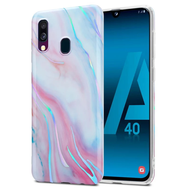 Cadorabo Hülle kompatibel mit Samsung Galaxy A40 Schutzhülle aus TPU Silikon mit Muster Mosaik