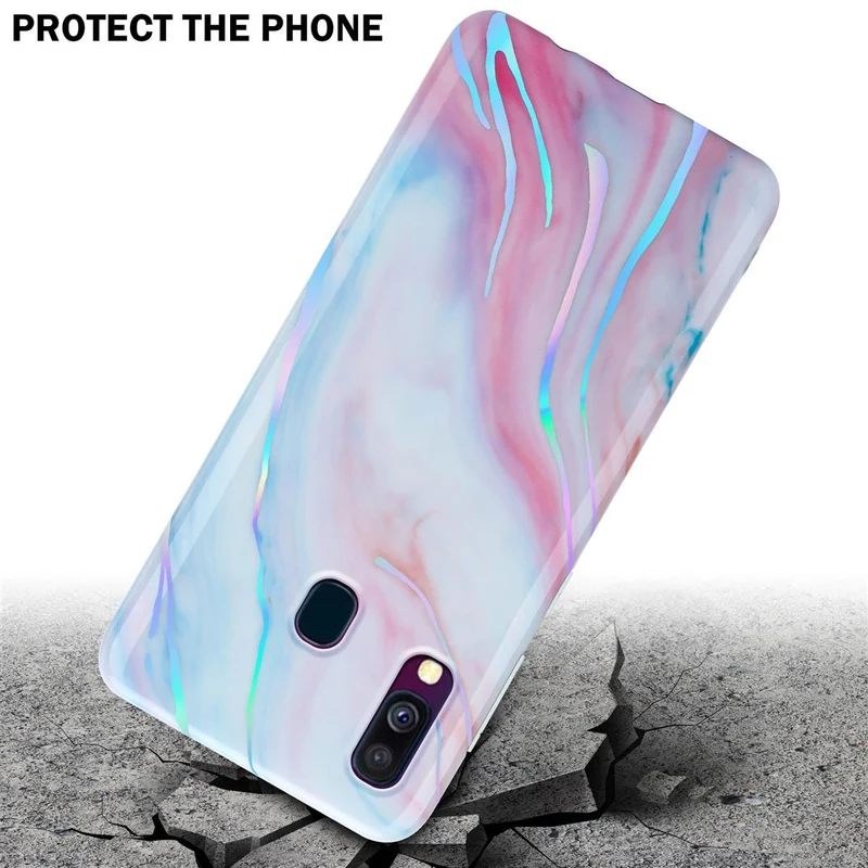 Cadorabo Hülle kompatibel mit Samsung Galaxy A40 Schutzhülle aus TPU Silikon mit Muster Mosaik