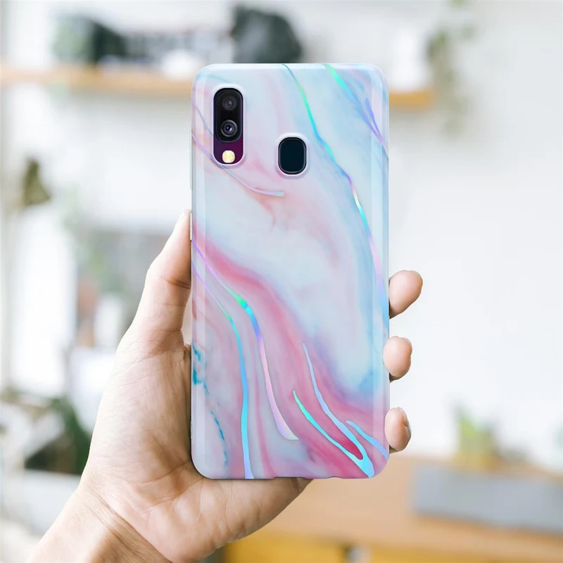 Cadorabo Hülle kompatibel mit Samsung Galaxy A40 Schutzhülle aus TPU Silikon mit Muster Mosaik