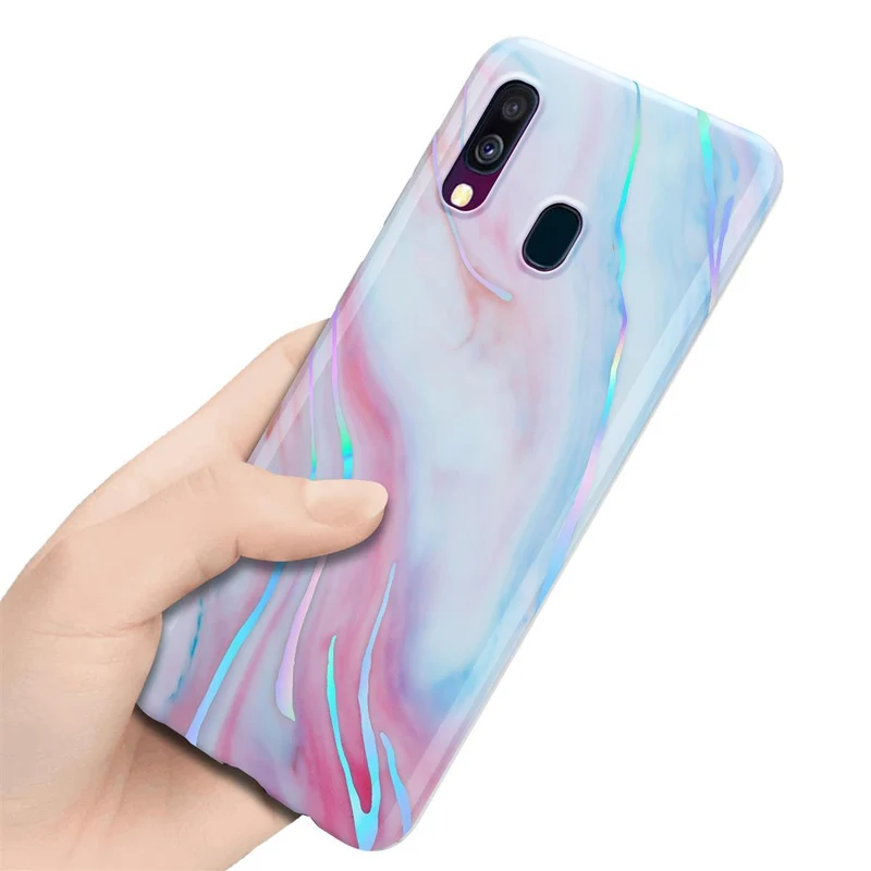 Cadorabo Hülle kompatibel mit Samsung Galaxy A40 Schutzhülle aus TPU Silikon mit Muster Mosaik
