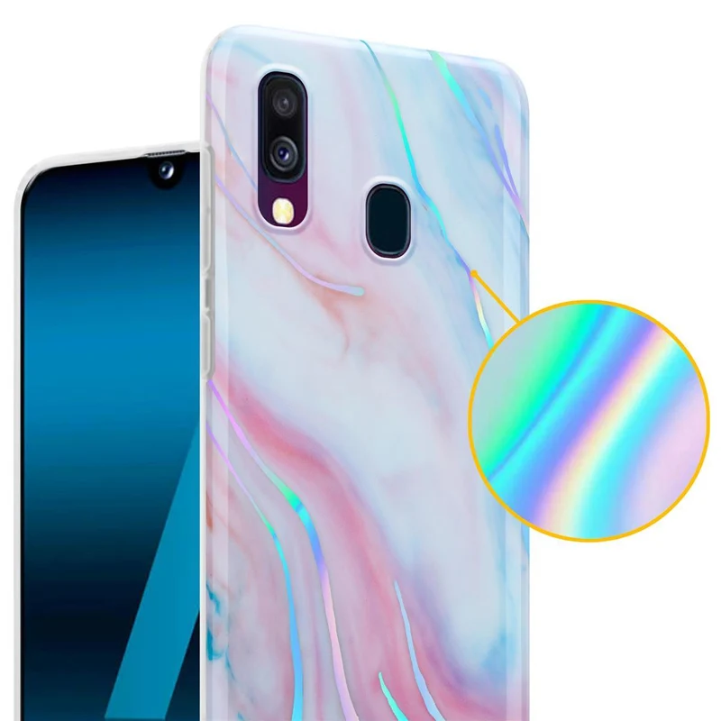 Cadorabo Hülle kompatibel mit Samsung Galaxy A40 Schutzhülle aus TPU Silikon mit Muster Mosaik