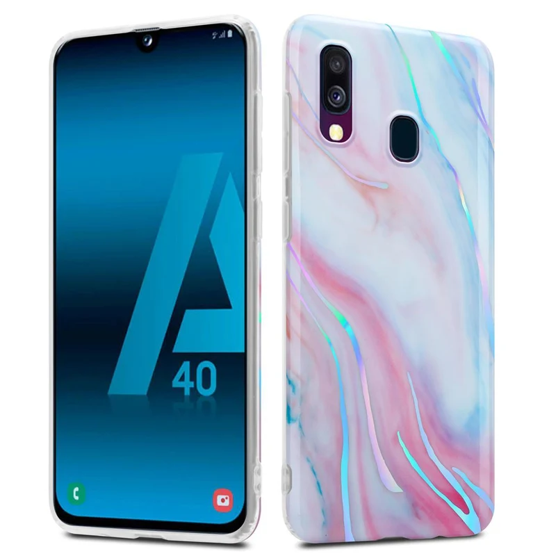 Cadorabo Hülle kompatibel mit Samsung Galaxy A40 Schutzhülle aus TPU Silikon mit Muster Mosaik