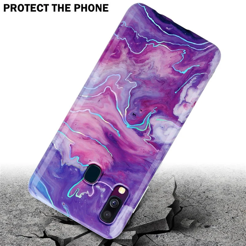 Cadorabo Hülle kompatibel mit Samsung Galaxy A40 Schutzhülle aus TPU Silikon mit Muster Mosaik