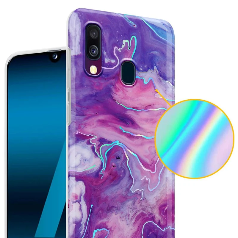 Cadorabo Hülle kompatibel mit Samsung Galaxy A40 Schutzhülle aus TPU Silikon mit Muster Mosaik