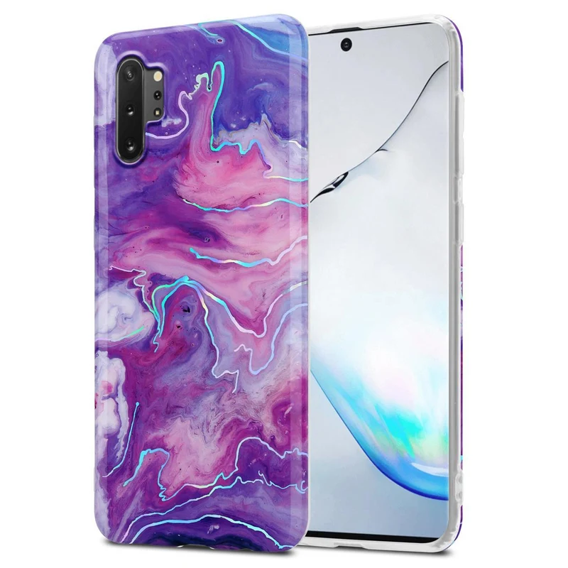 Cadorabo Hülle kompatibel mit Samsung Galaxy NOTE 10 PLUS Schutzhülle aus TPU Silikon mit Muster Mosaik