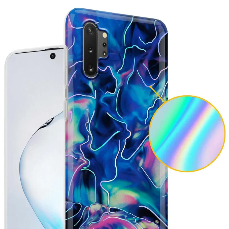 Cadorabo Hülle kompatibel mit Samsung Galaxy NOTE 10 PLUS Schutzhülle aus TPU Silikon mit Muster Mosaik
