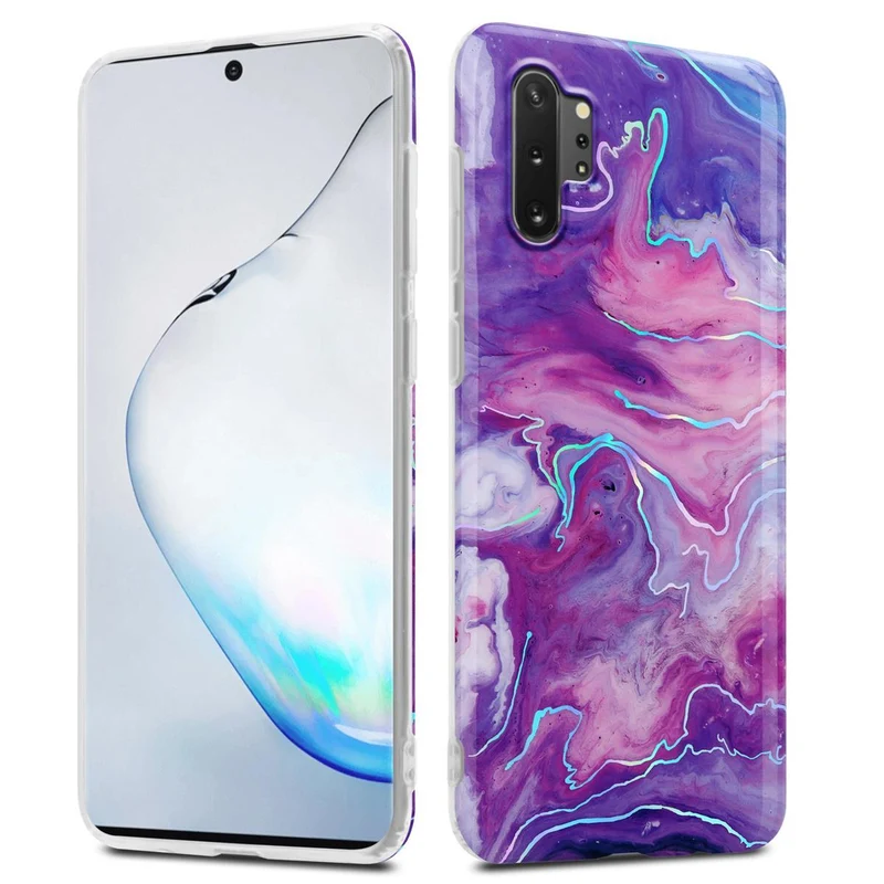 Cadorabo Hülle kompatibel mit Samsung Galaxy NOTE 10 PLUS Schutzhülle aus TPU Silikon mit Muster Mosaik