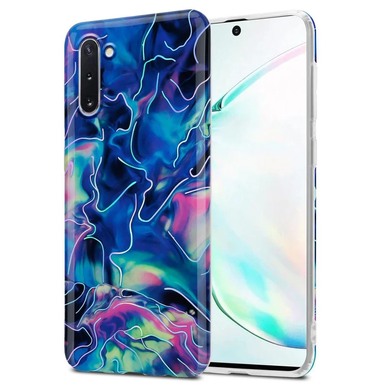 Cadorabo Hülle kompatibel mit Samsung Galaxy NOTE 10 Schutzhülle aus TPU Silikon mit Muster Mosaik
