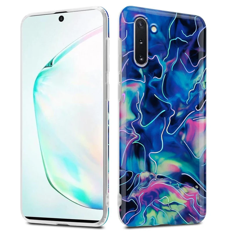 Cadorabo Hülle kompatibel mit Samsung Galaxy NOTE 10 Schutzhülle aus TPU Silikon mit Muster Mosaik