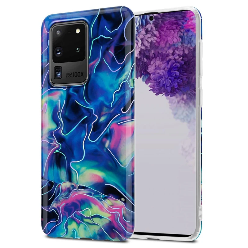 Cadorabo Hülle kompatibel mit Samsung Galaxy S20 ULTRA Schutzhülle aus TPU Silikon mit Muster Mosaik