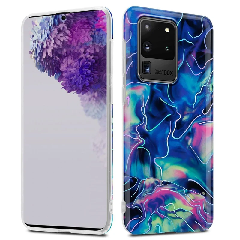 Cadorabo Hülle kompatibel mit Samsung Galaxy S20 ULTRA Schutzhülle aus TPU Silikon mit Muster Mosaik