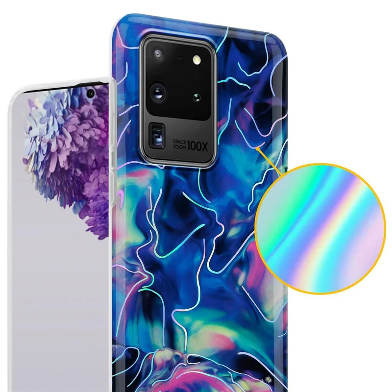 Cadorabo Hülle kompatibel mit Samsung Galaxy S20 ULTRA Schutzhülle aus TPU Silikon mit Muster Mosaik