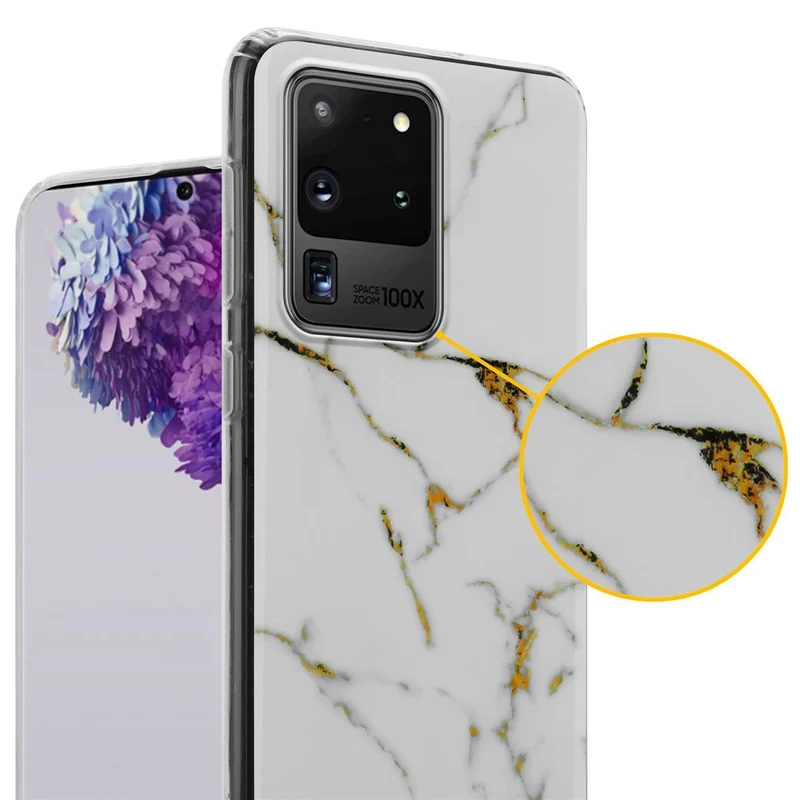 Cadorabo Hülle kompatibel mit Samsung Galaxy S20 ULTRA Schutzhülle aus TPU Silikon mit Muster Mosaik