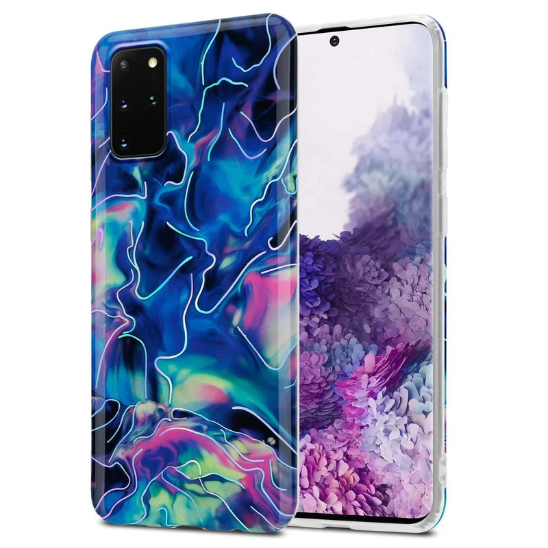 Cadorabo Hülle kompatibel mit Samsung Galaxy S20 PLUS Schutzhülle aus TPU Silikon mit Muster Mosaik