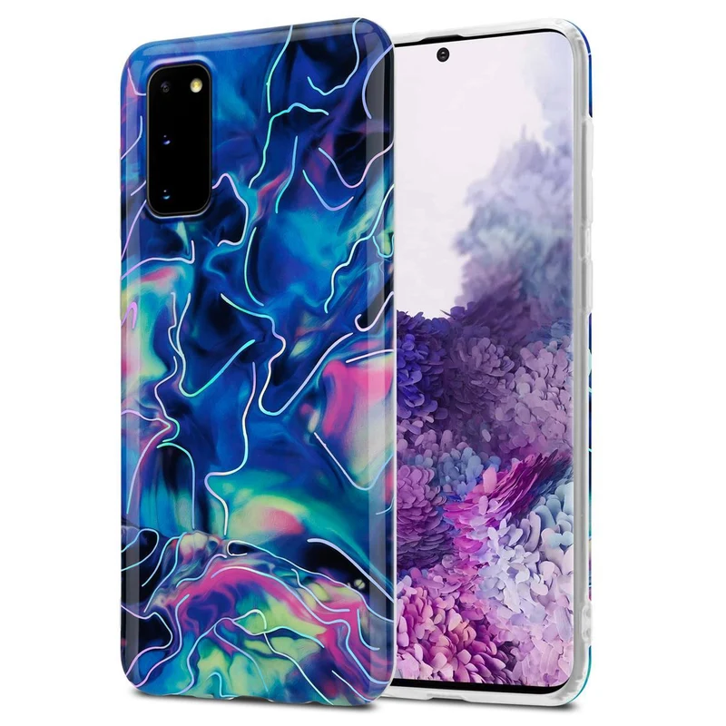 Cadorabo Hülle kompatibel mit Samsung Galaxy S20 Schutzhülle aus TPU Silikon mit Muster Mosaik