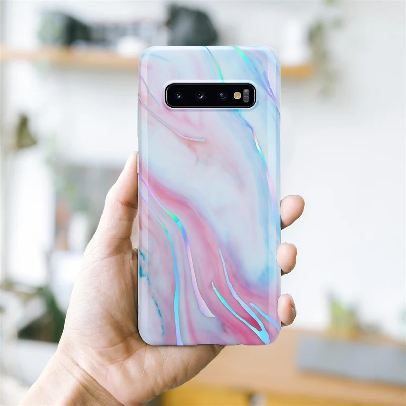 Cadorabo Hülle kompatibel mit Samsung Galaxy S10 PLUS Schutzhülle aus TPU Silikon mit Muster Mosaik