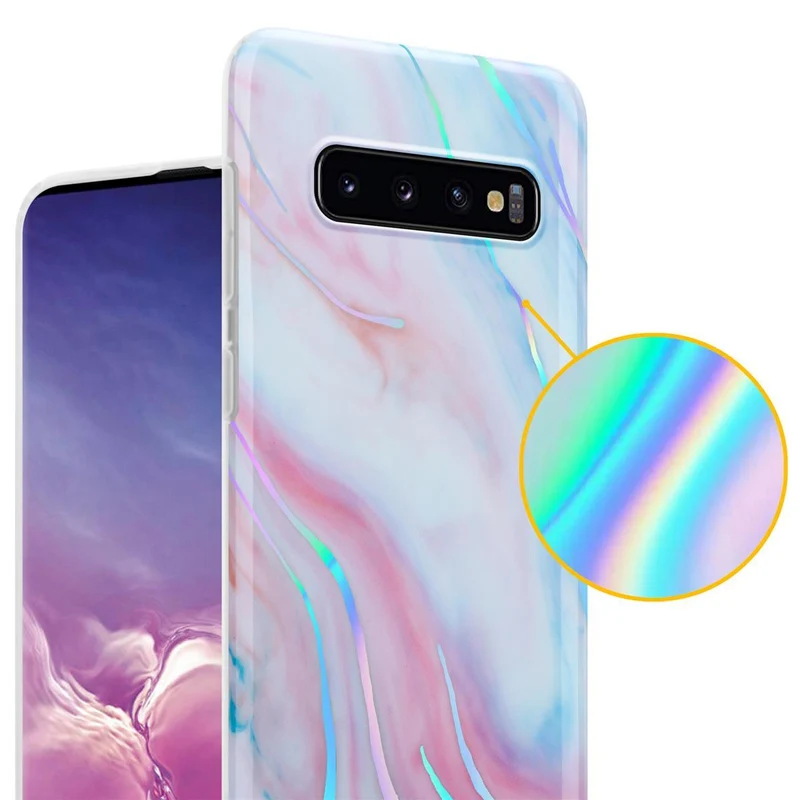Cadorabo Hülle kompatibel mit Samsung Galaxy S10 PLUS Schutzhülle aus TPU Silikon mit Muster Mosaik