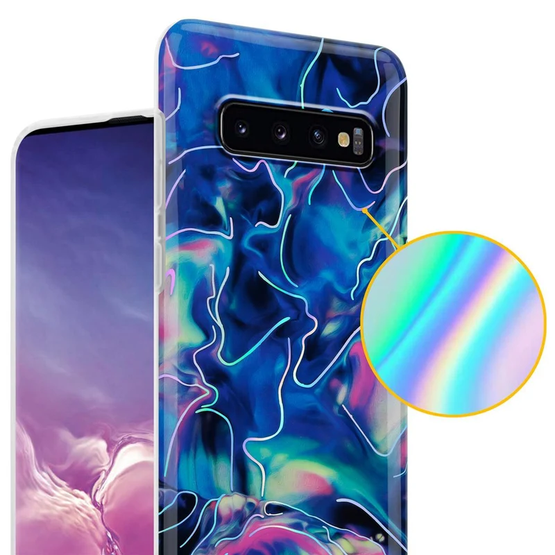 Cadorabo Hülle kompatibel mit Samsung Galaxy S10 PLUS Schutzhülle aus TPU Silikon mit Muster Mosaik
