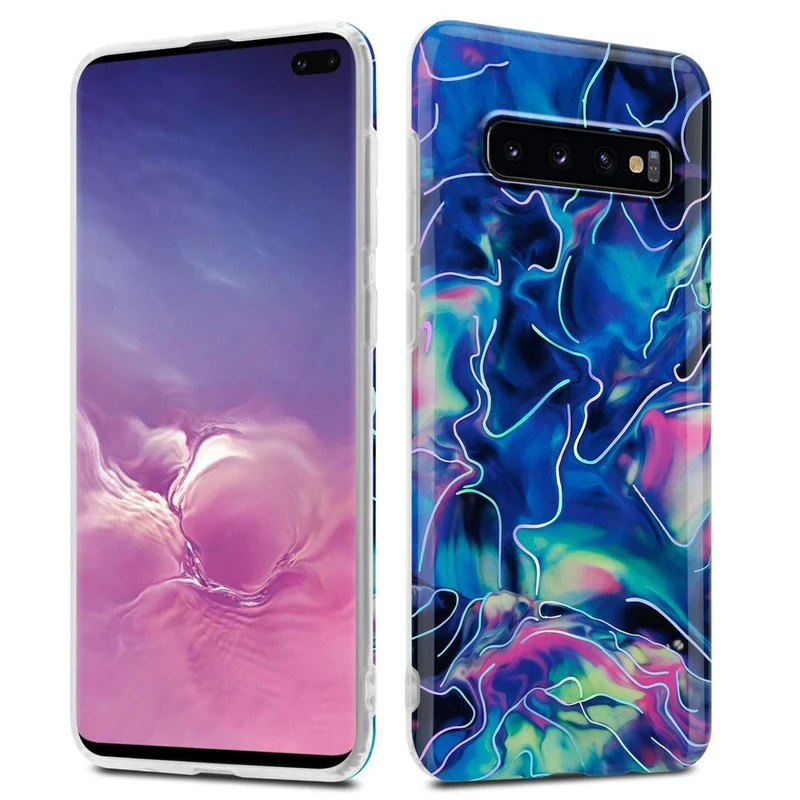 Cadorabo Hülle kompatibel mit Samsung Galaxy S10 PLUS Schutzhülle aus TPU Silikon mit Muster Mosaik