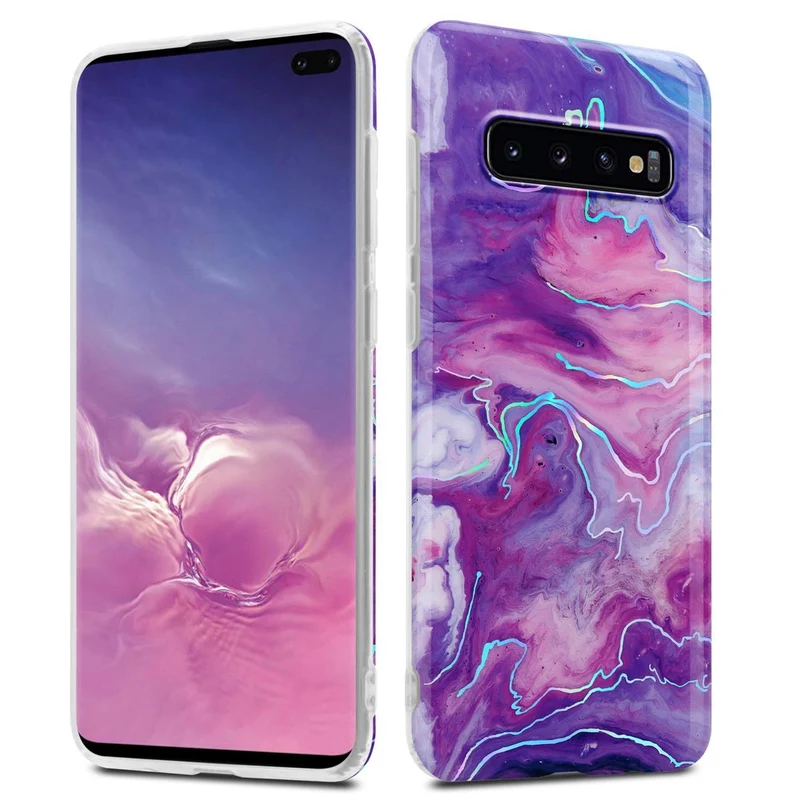 Cadorabo Hülle kompatibel mit Samsung Galaxy S10 PLUS Schutzhülle aus TPU Silikon mit Muster Mosaik