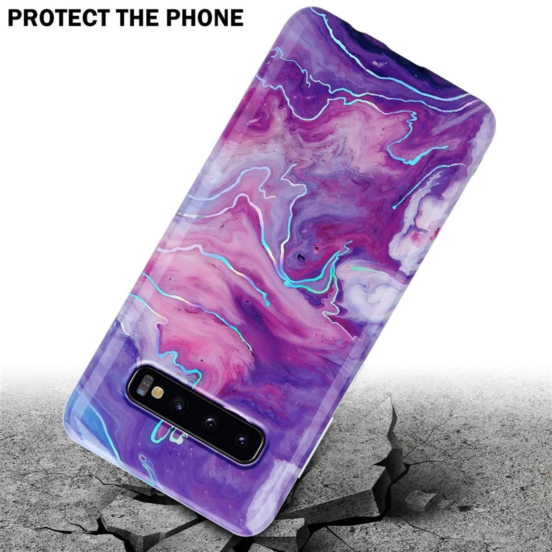 Cadorabo Hülle kompatibel mit Samsung Galaxy S10 PLUS Schutzhülle aus TPU Silikon mit Muster Mosaik