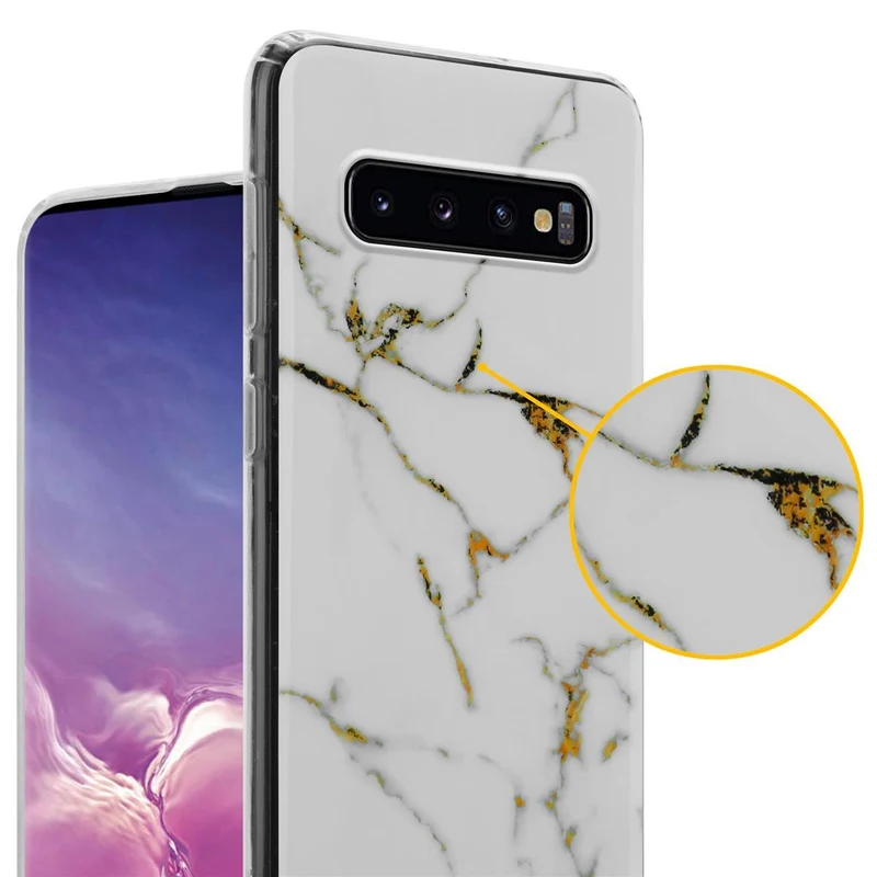 Cadorabo Hülle kompatibel mit Samsung Galaxy S10 PLUS Schutzhülle aus TPU Silikon mit Muster Mosaik