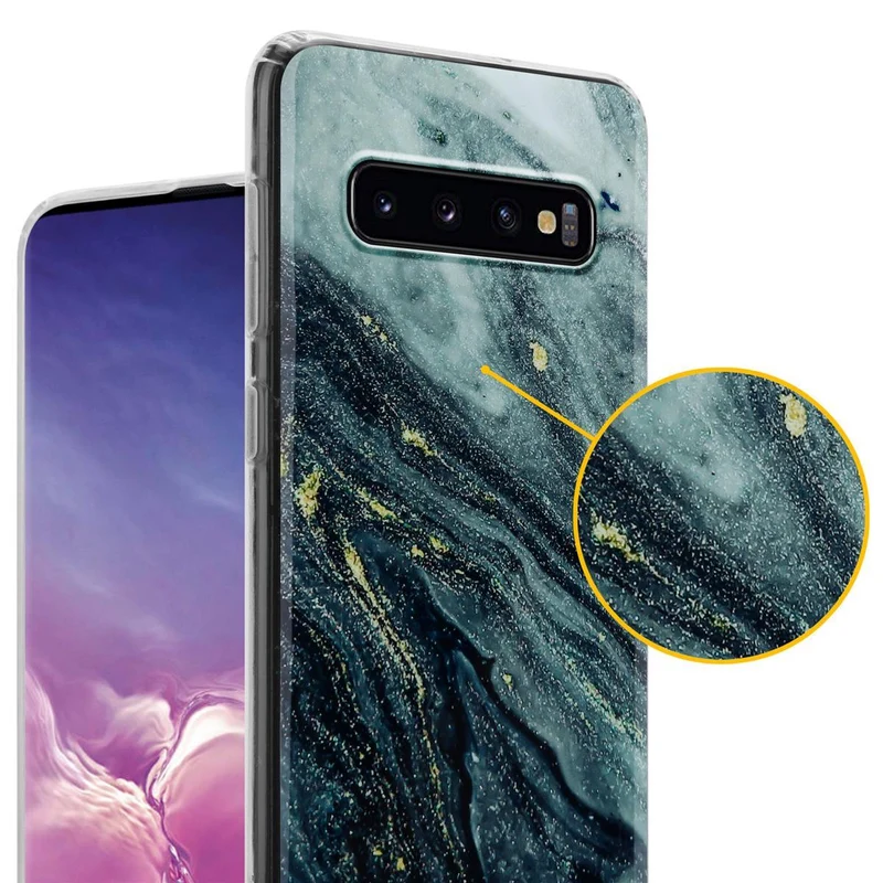 Cadorabo Hülle kompatibel mit Samsung Galaxy S10 PLUS Schutzhülle aus TPU Silikon mit Muster Mosaik