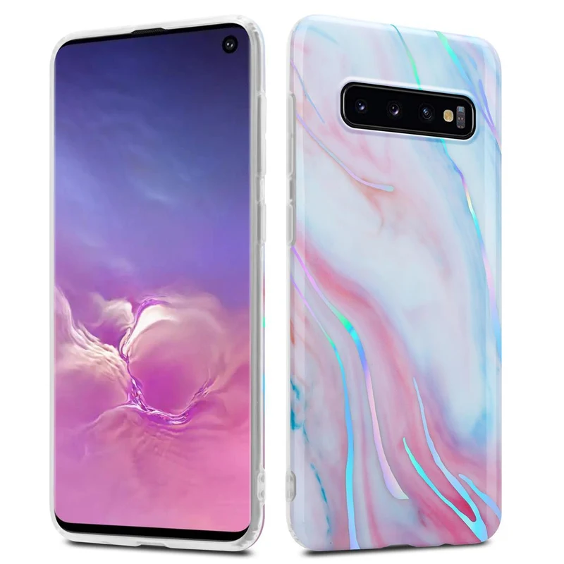 Cadorabo Hülle kompatibel mit Samsung Galaxy S10 4G Schutzhülle aus TPU Silikon mit Muster Mosaik