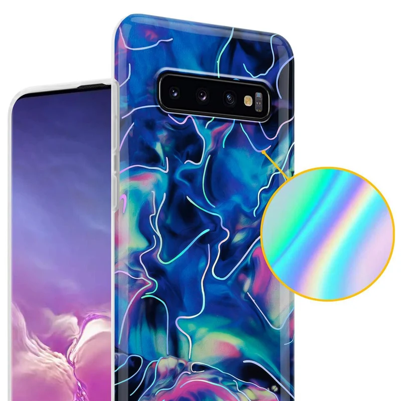 Cadorabo Hülle kompatibel mit Samsung Galaxy S10 4G Schutzhülle aus TPU Silikon mit Muster Mosaik