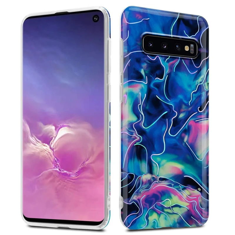 Cadorabo Hülle kompatibel mit Samsung Galaxy S10 4G Schutzhülle aus TPU Silikon mit Muster Mosaik