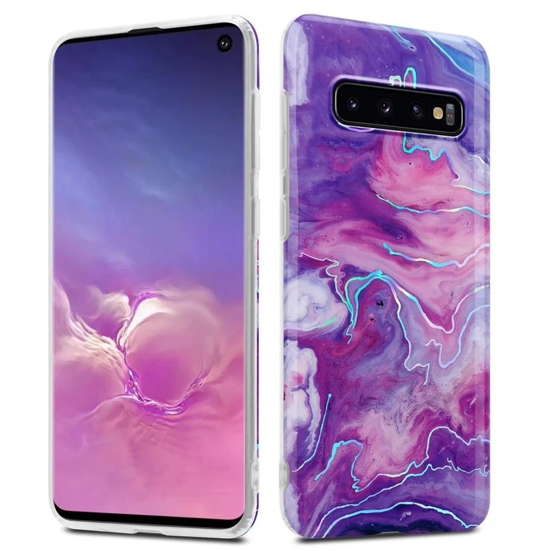 Cadorabo Hülle kompatibel mit Samsung Galaxy S10 4G Schutzhülle aus TPU Silikon mit Muster Mosaik