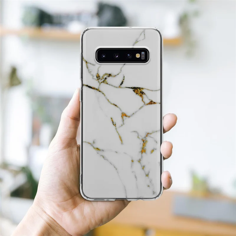 Cadorabo Hülle kompatibel mit Samsung Galaxy S10 4G Schutzhülle aus TPU Silikon mit Muster Mosaik