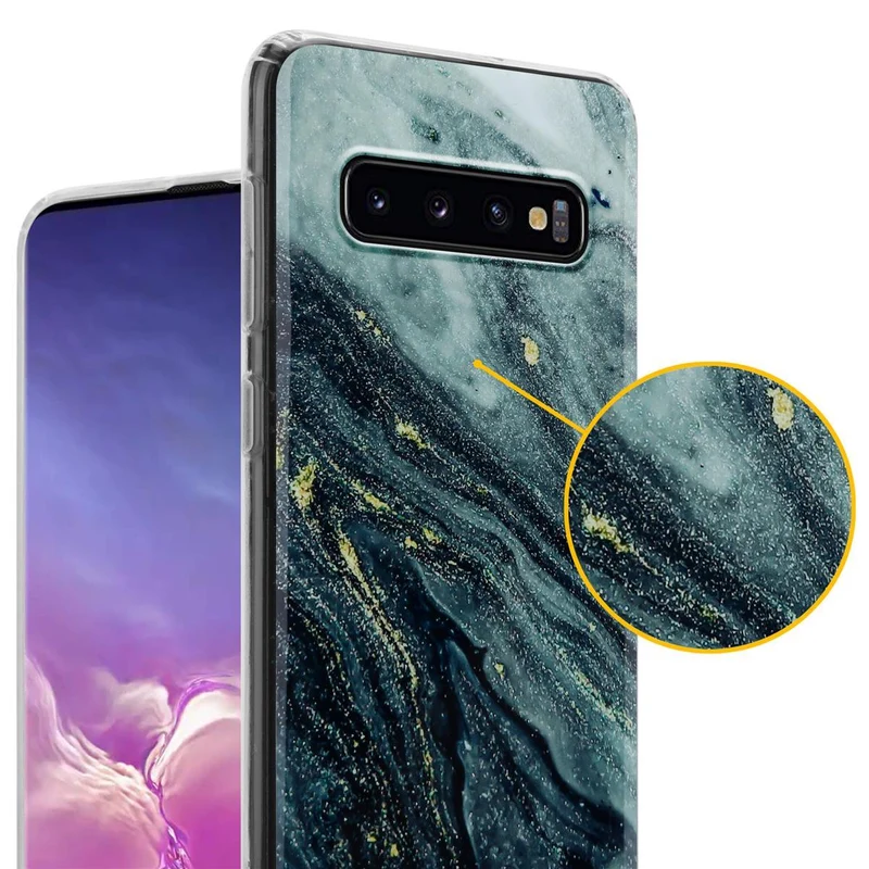 Cadorabo Hülle kompatibel mit Samsung Galaxy S10 4G Schutzhülle aus TPU Silikon mit Muster Mosaik