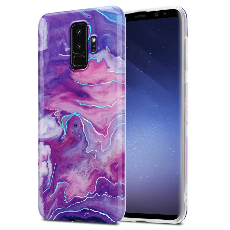 Cadorabo Hülle kompatibel mit Samsung Galaxy S9 PLUS Schutzhülle aus TPU Silikon mit Muster Mosaik
